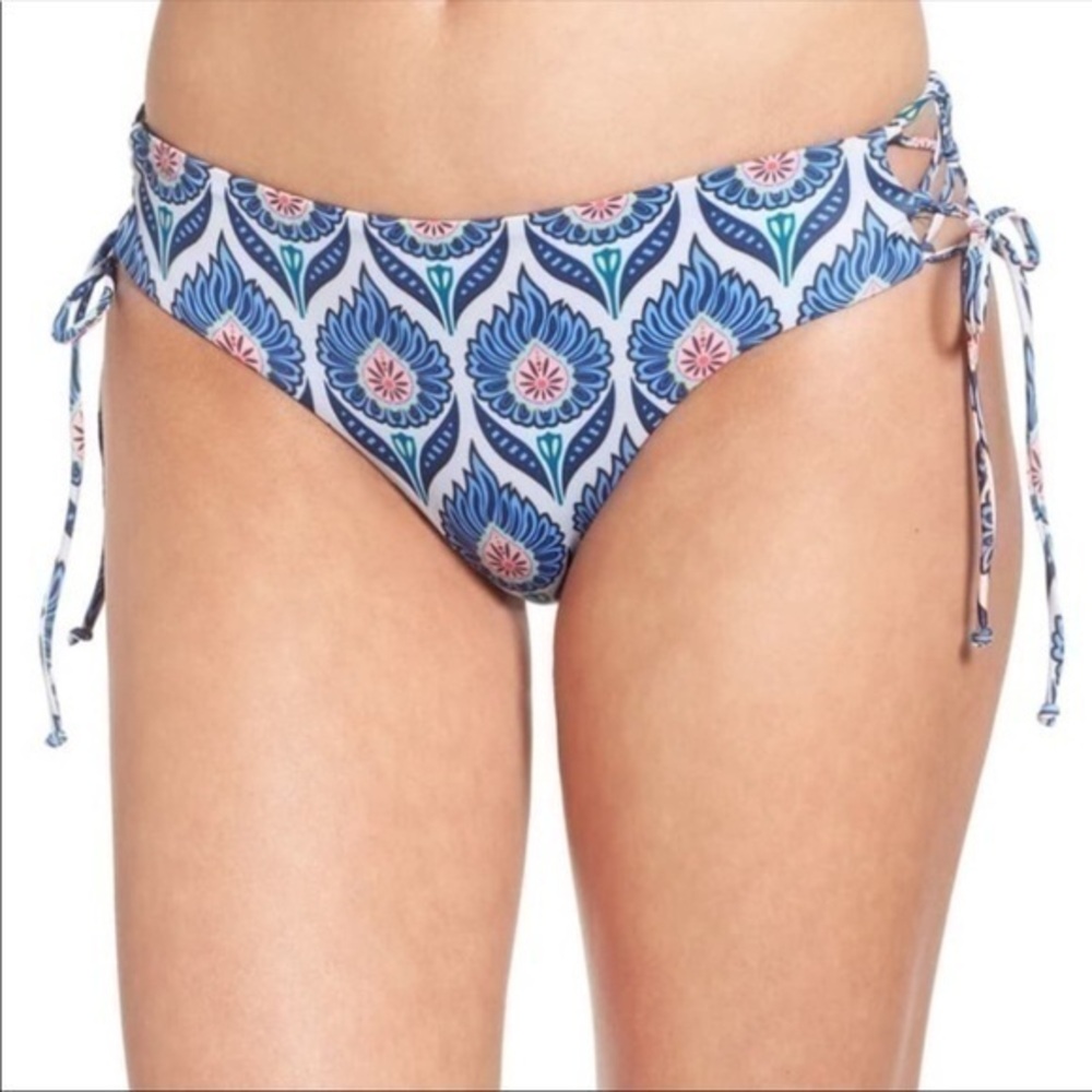 Tavik Bebe Reversible Mid Rise Full Coverage Lace Up Sides Bikini Bottom Size XS
